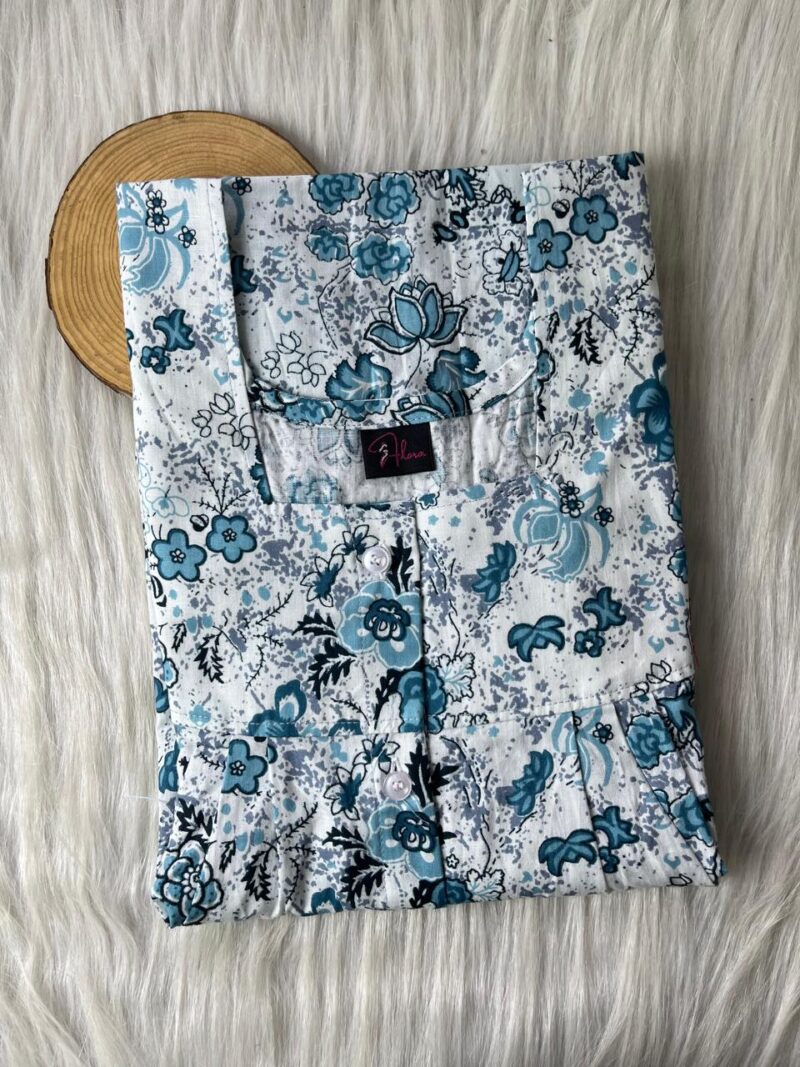 Pleated Full Open Button Nighty