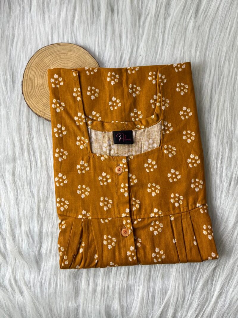 Pleated Full Open Button Nighty