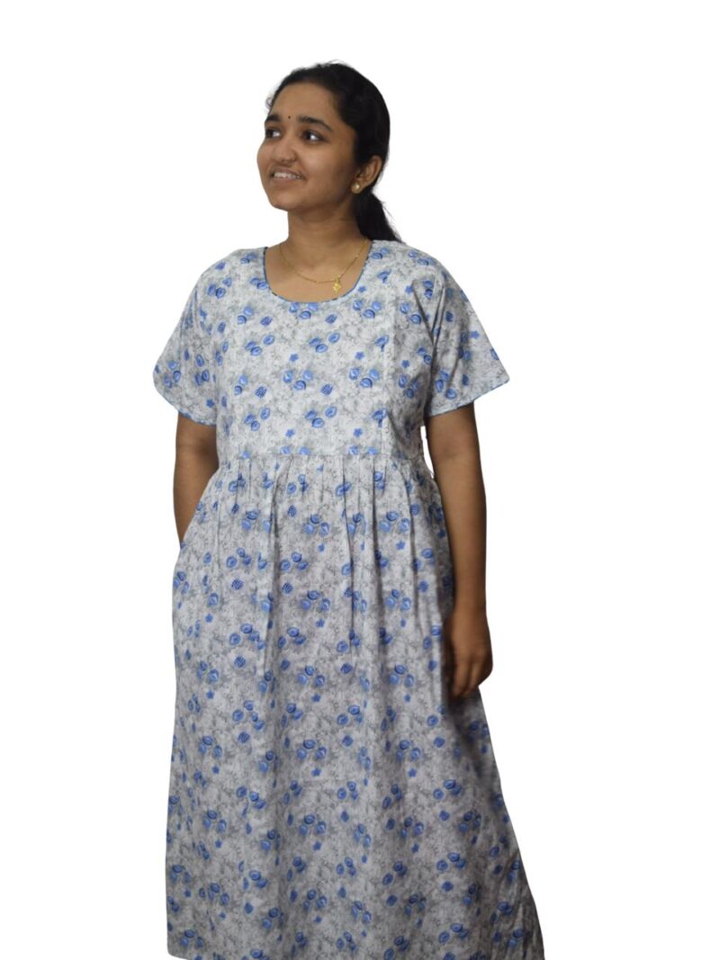PURE COTTON FEEDING FROCK WITH SIDE POCKET