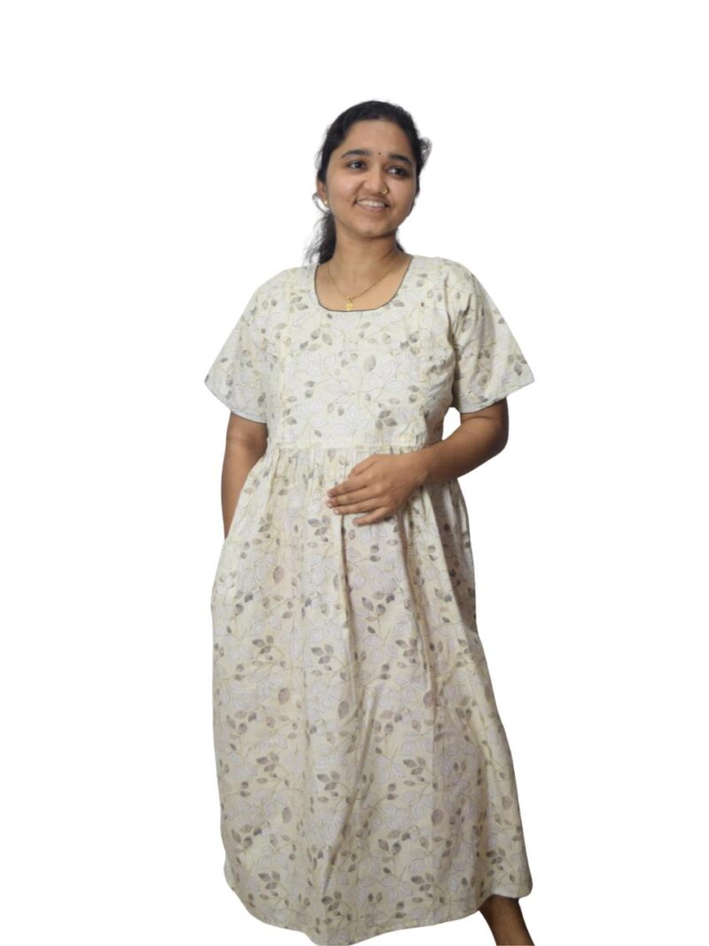 PURE COTTON FEEDING FROCK WITH SIDE POCKET