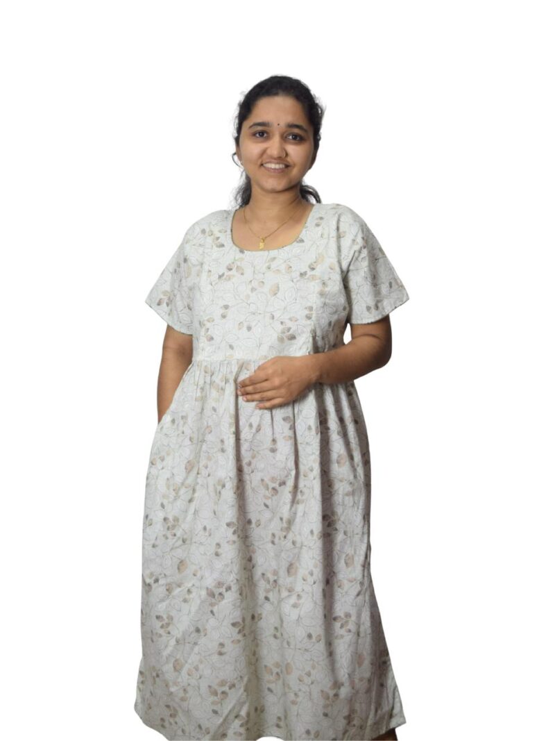 PURE COTTON FEEDING FROCK WITH SIDE POCKET