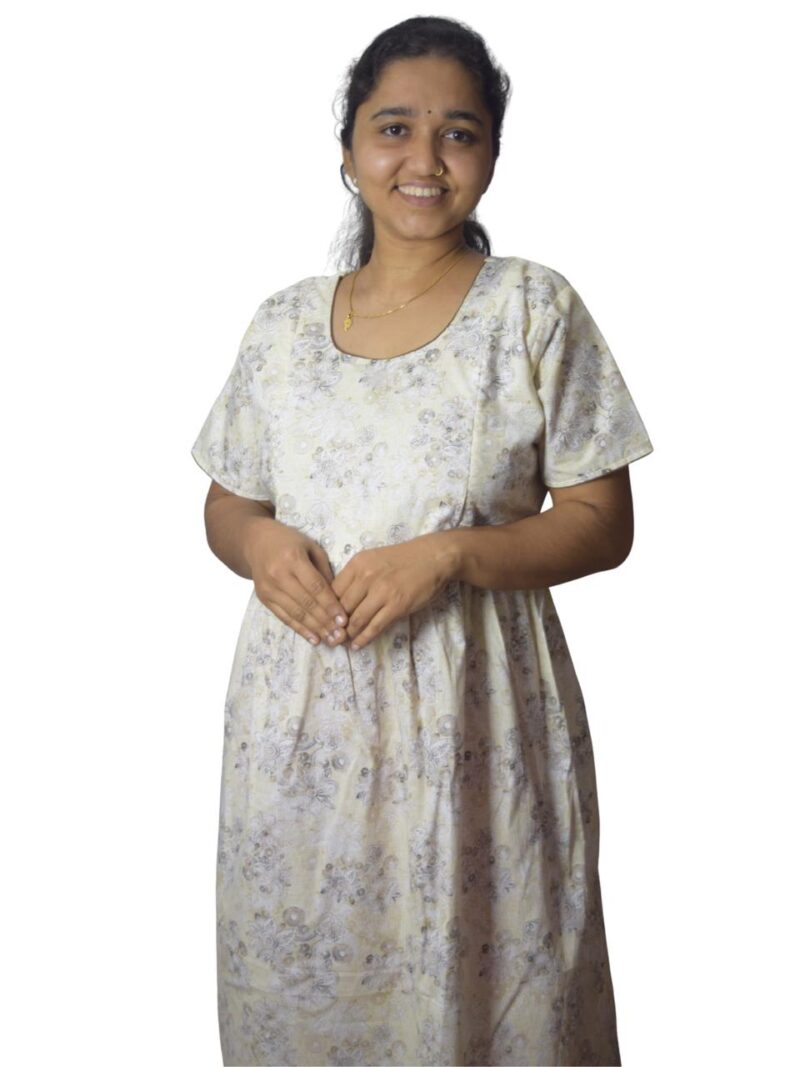 PURE COTTON FEEDING FROCK WITH SIDE POCKET