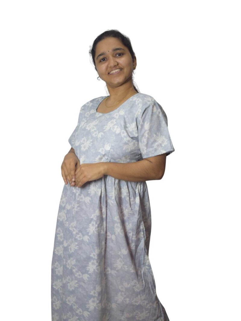 PURE COTTON FEEDING FROCK WITH SIDE POCKET
