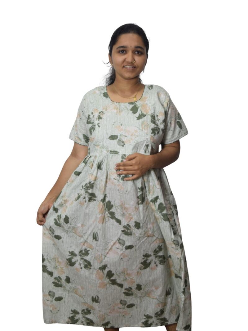 PURE COTTON FEEDING FROCK WITH SIDE POCKET