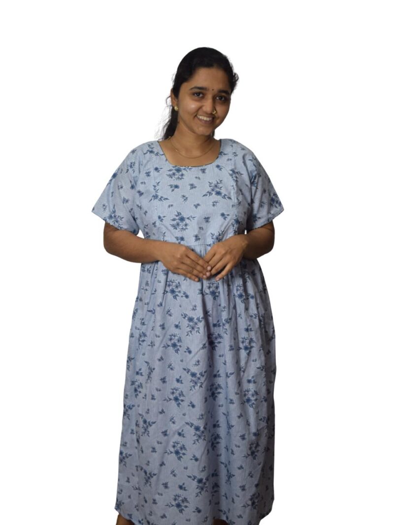 PURE COTTON FEEDING FROCK WITH SIDE POCKET
