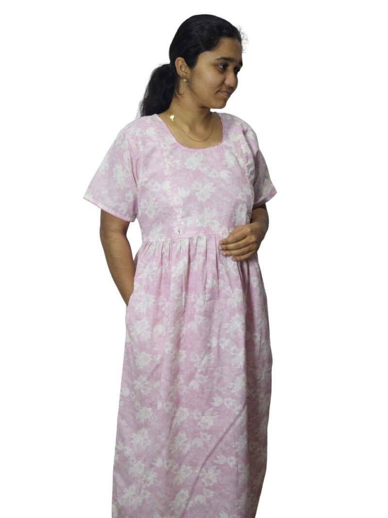 PURE COTTON FEEDING FROCK WITH SIDE POCKET