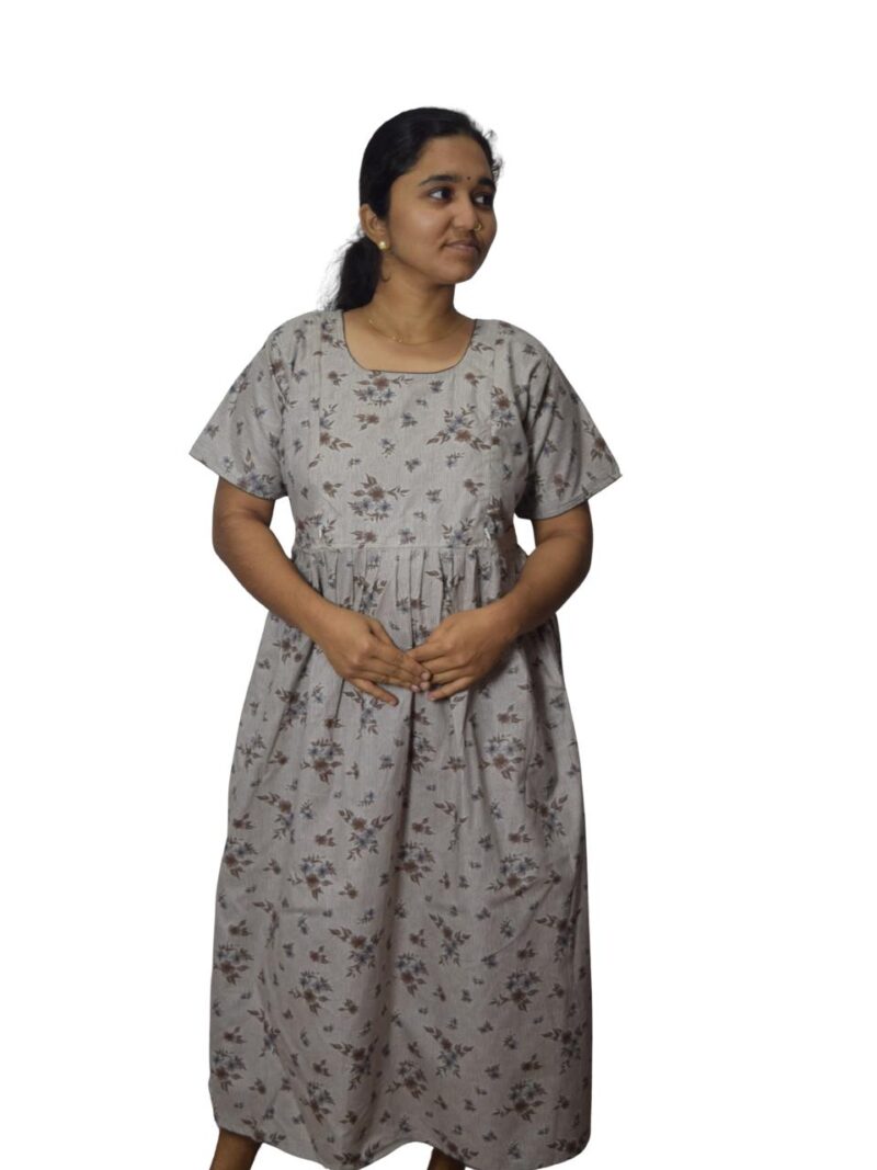 PURE COTTON FEEDING FROCK WITH SIDE POCKET