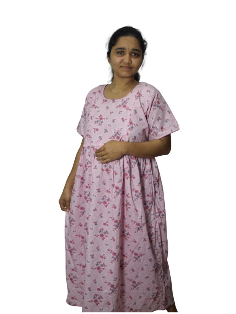 PURE COTTON FEEDING FROCK WITH SIDE POCKET