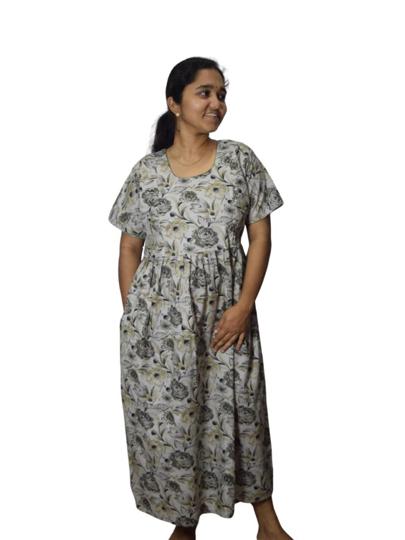 PURE COTTON FEEDING FROCK WITH SIDE POCKET