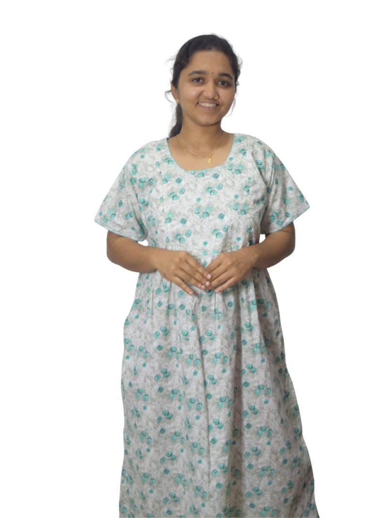 PURE COTTON FEEDING FROCK WITH SIDE POCKET