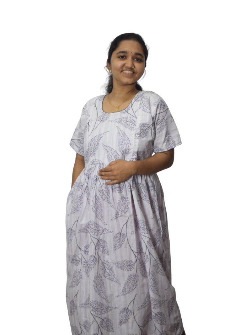 PURE COTTON FEEDING FROCK WITH SIDE POCKET