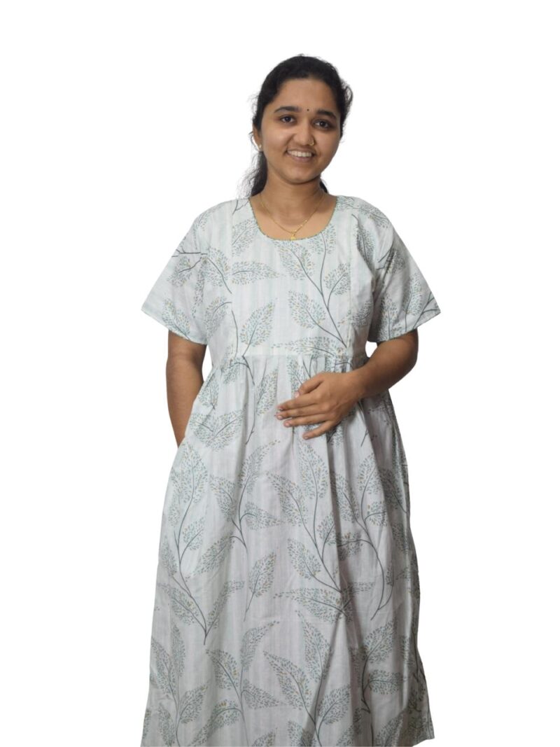 PURE COTTON FEEDING FROCK WITH SIDE POCKET