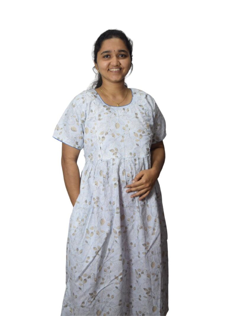 PURE COTTON FEEDING FROCK WITH SIDE POCKET