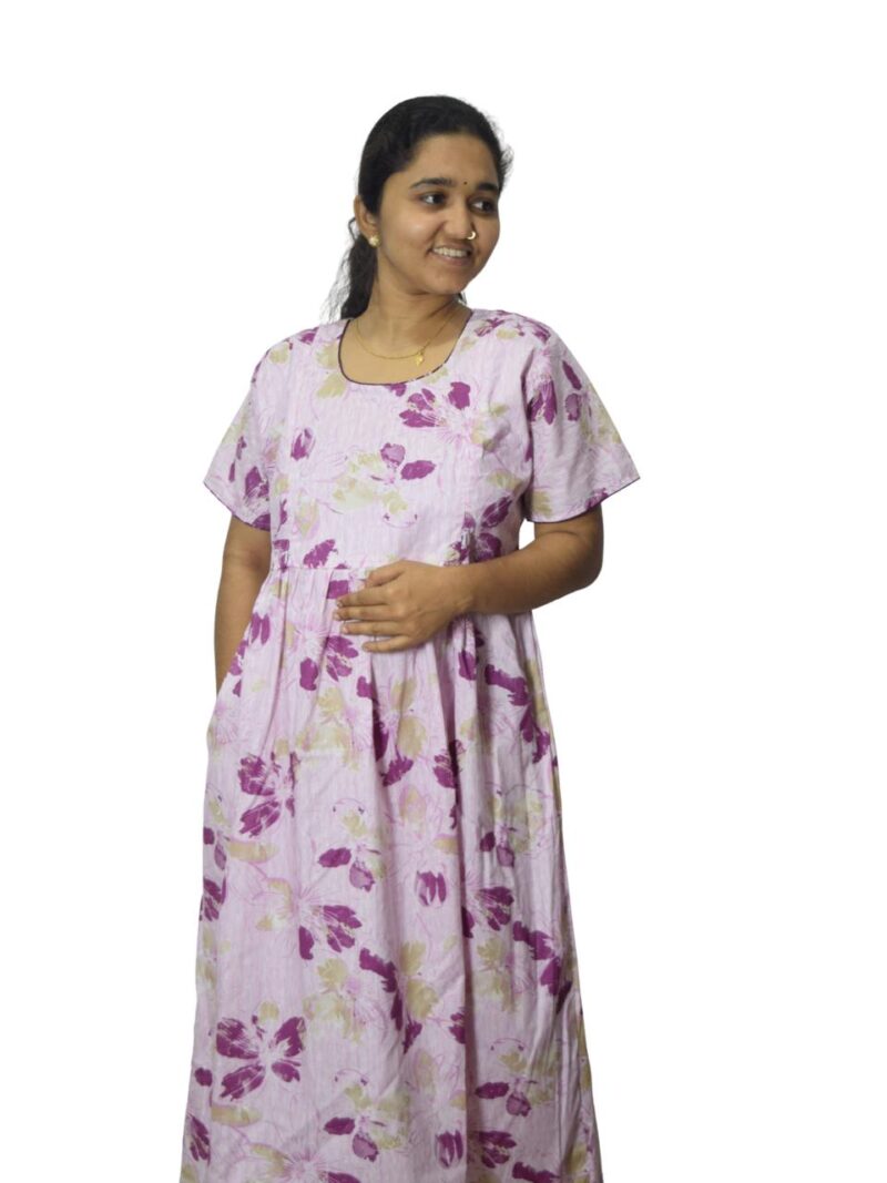 PURE COTTON FEEDING FROCK WITH SIDE POCKET