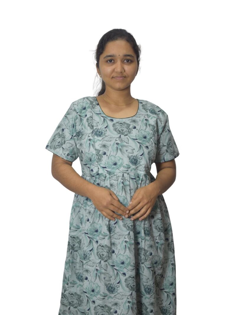 PURE COTTON FEEDING FROCK WITH SIDE POCKET