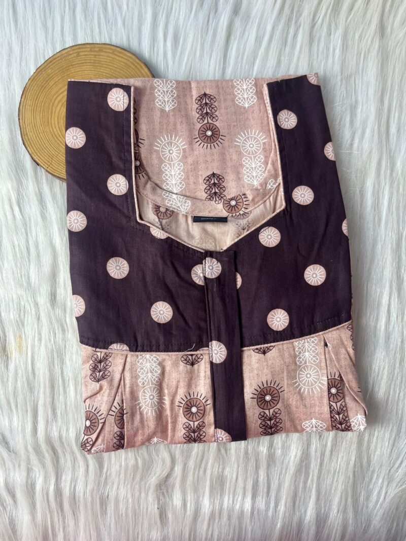 Cotton Feeding Nighty With Two Side Vertical Zip and Single Centre Zip