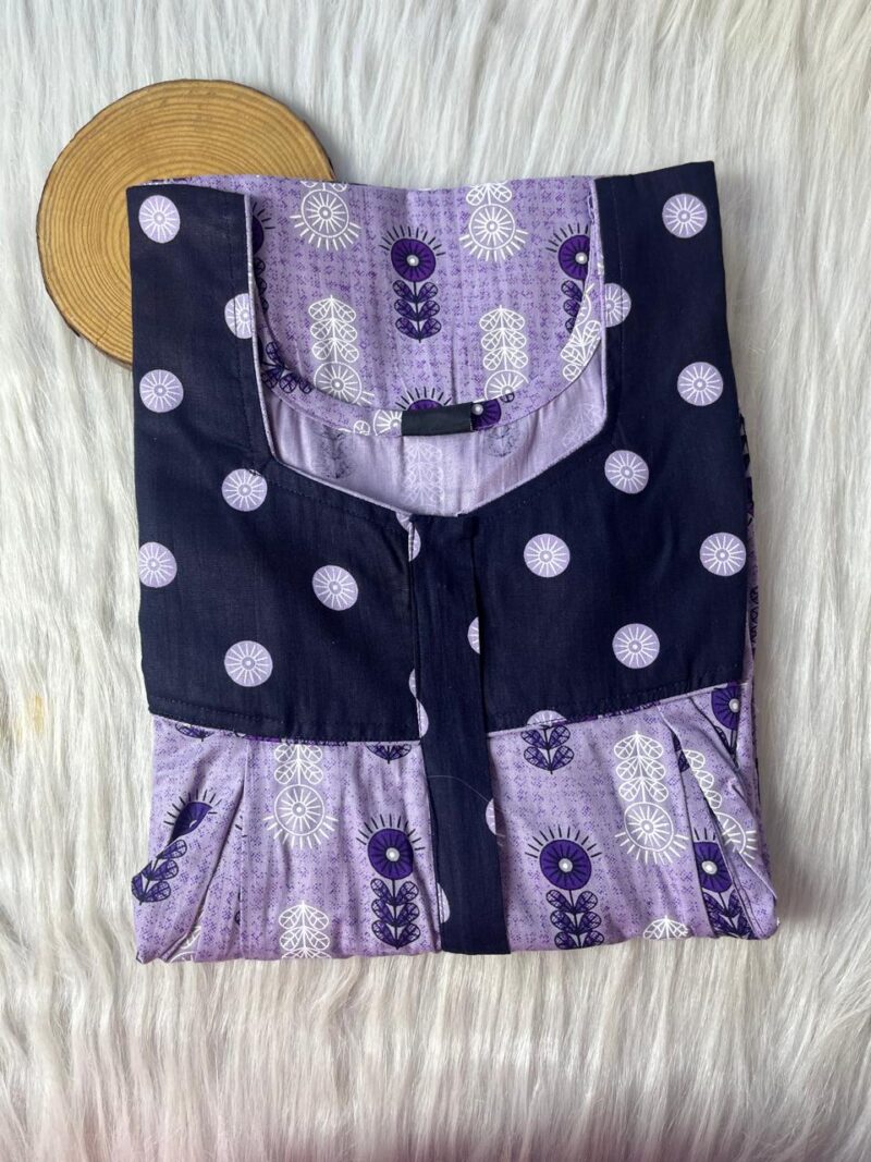 Cotton Feeding Nighty With Two Side Vertical Zip and Single Centre Zip