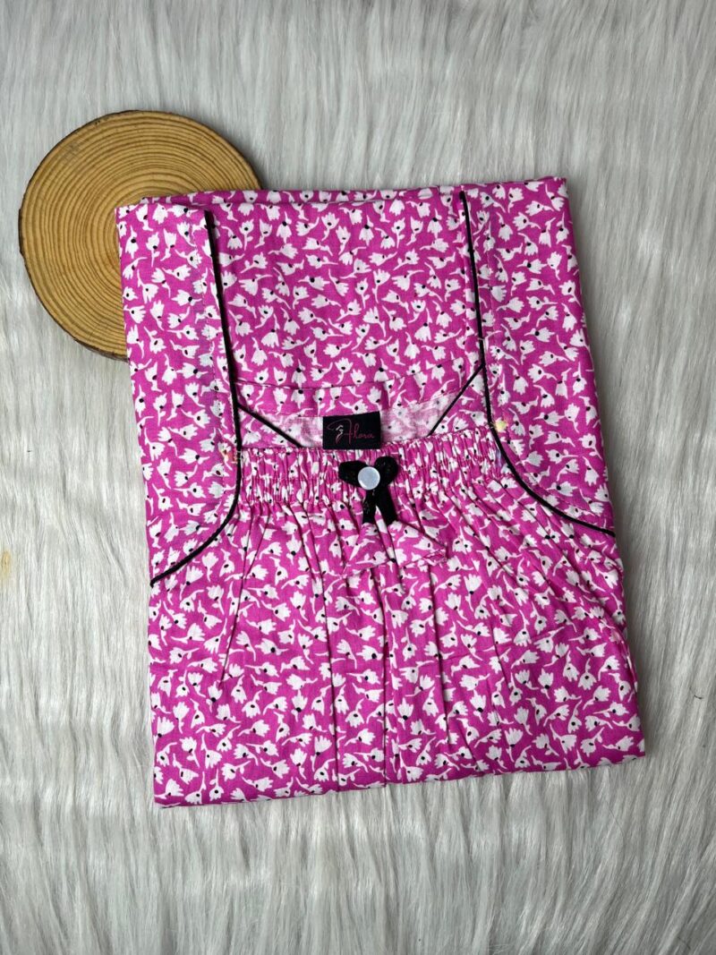 Front Elastic Pleated Nighty