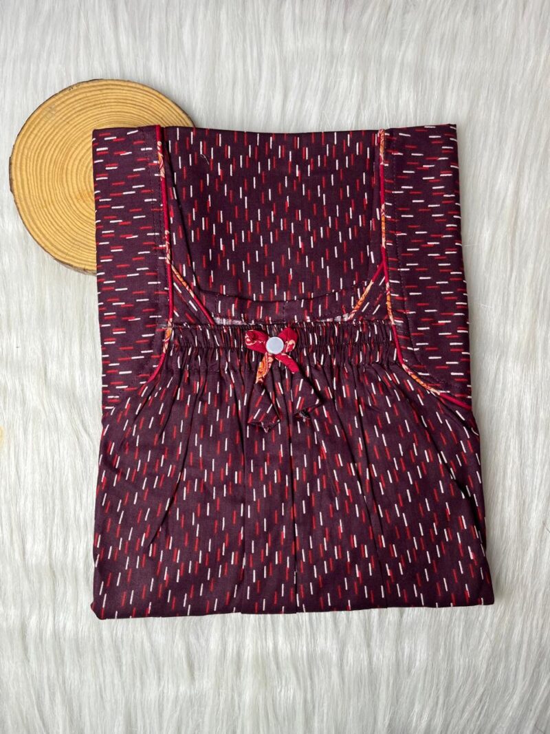 Front Elastic Pleated Nighty