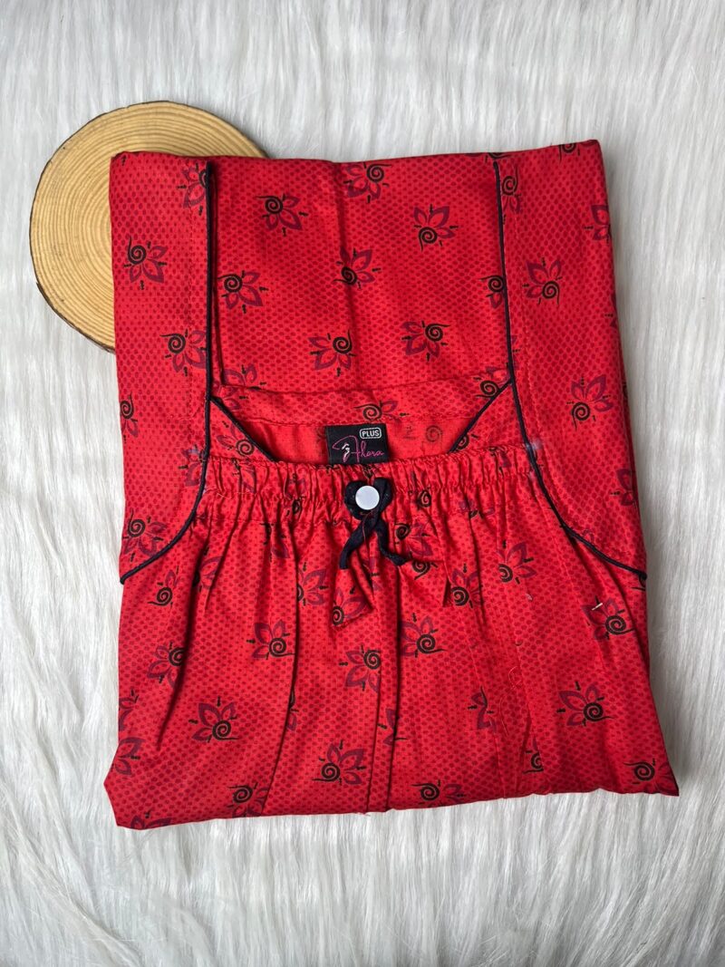 Plus Size Front Elastic Pleated Nighty