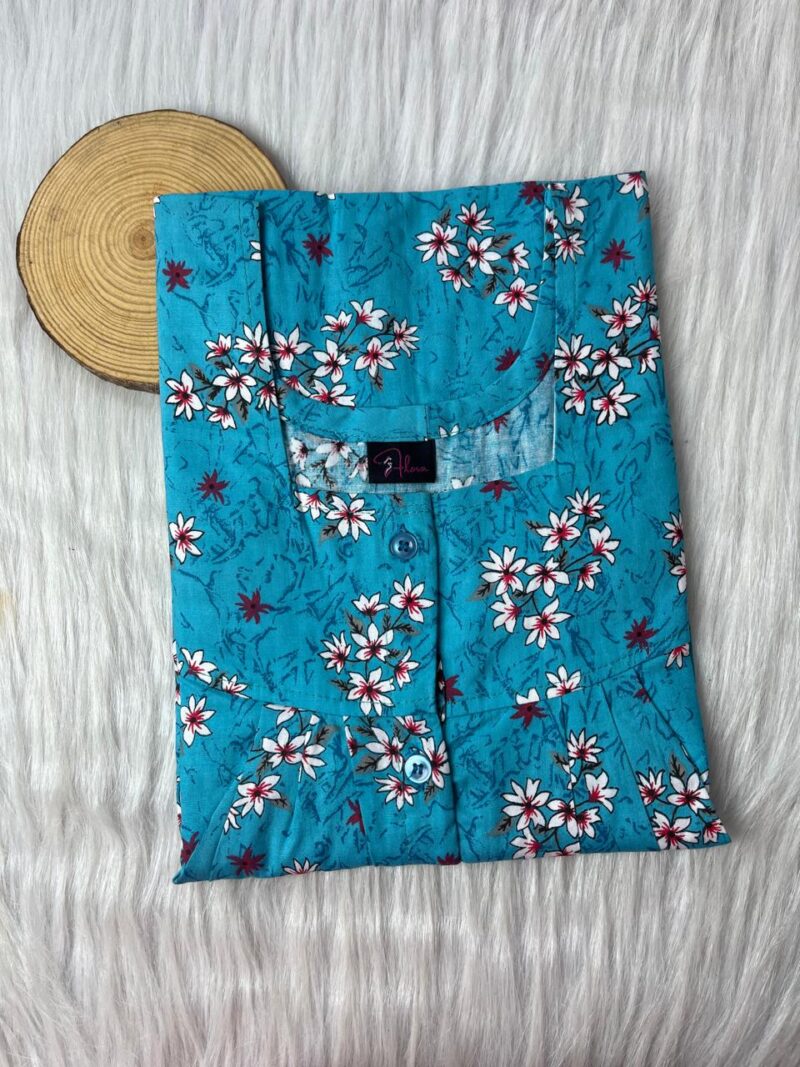 Pleated Full Open Button Nighty