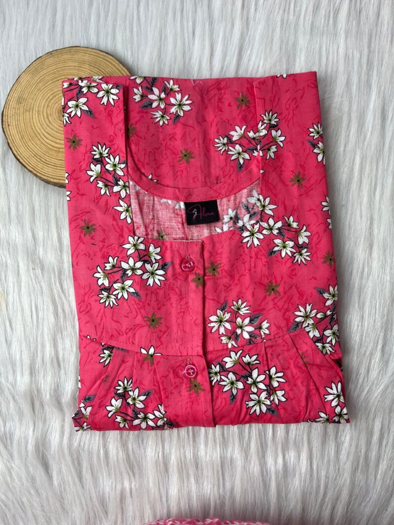 Pleated Full Open Button Nighty