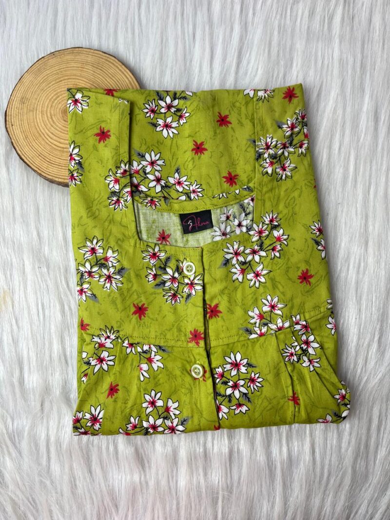 Pleated Full Open Button Nighty