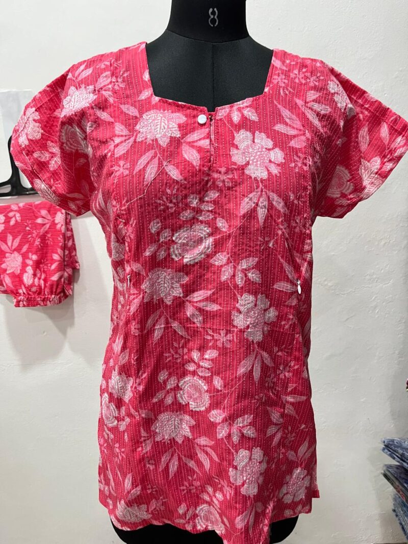 Kantha Cotton Feeding Nightdress With Palazzo Pant