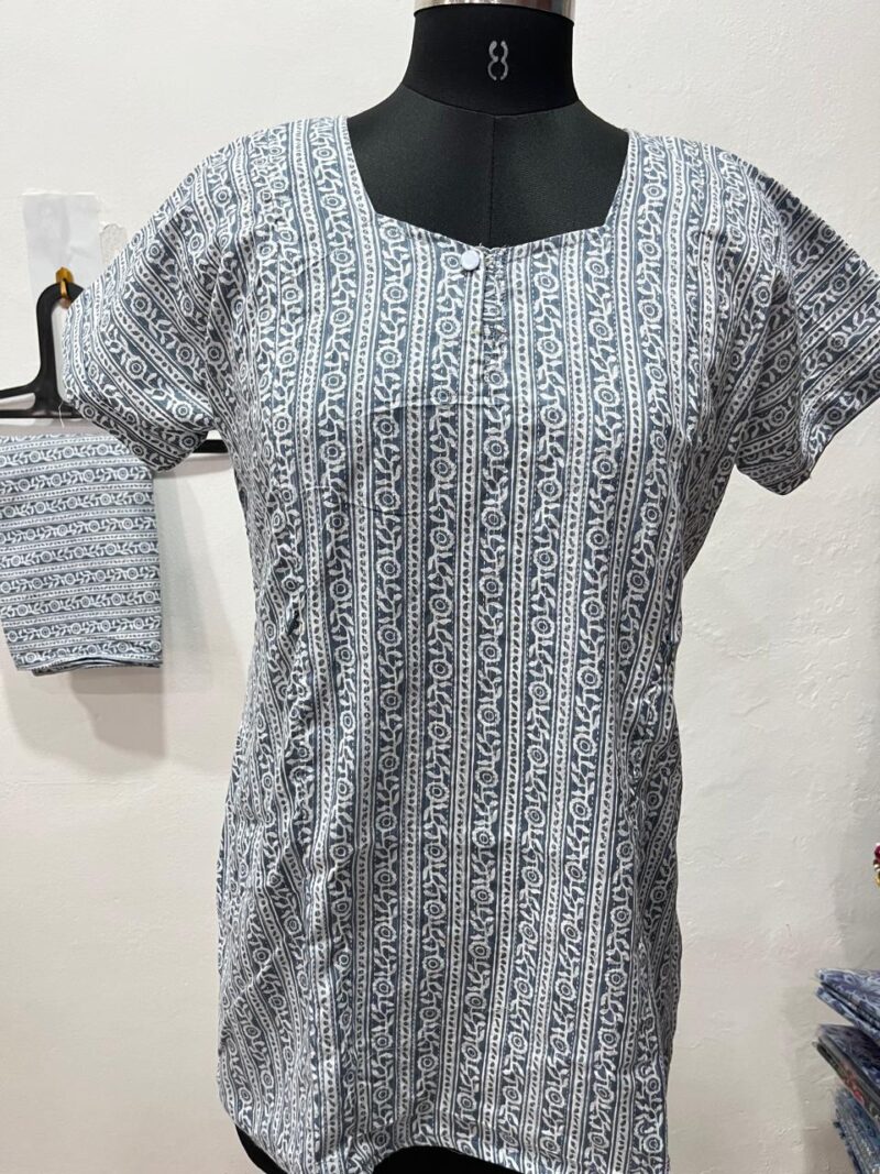 Kantha Cotton Feeding Nightdress With Palazzo Pant