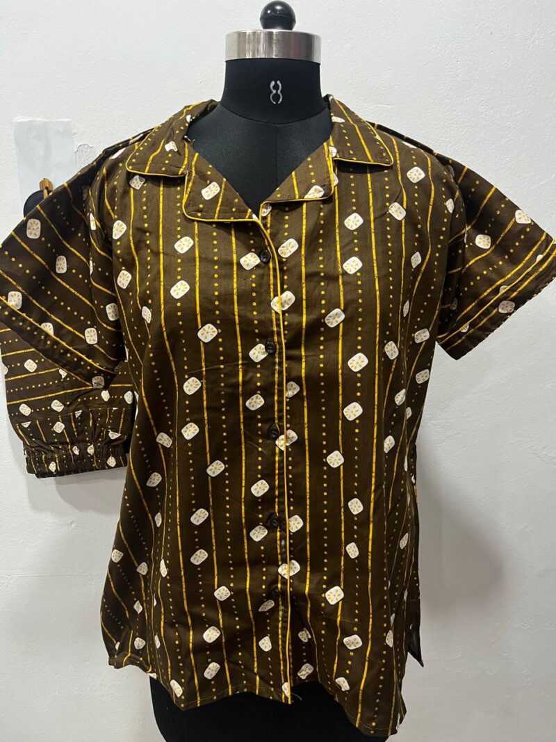 FULL OPEN BUTTON COTTON NIGHT DRESS