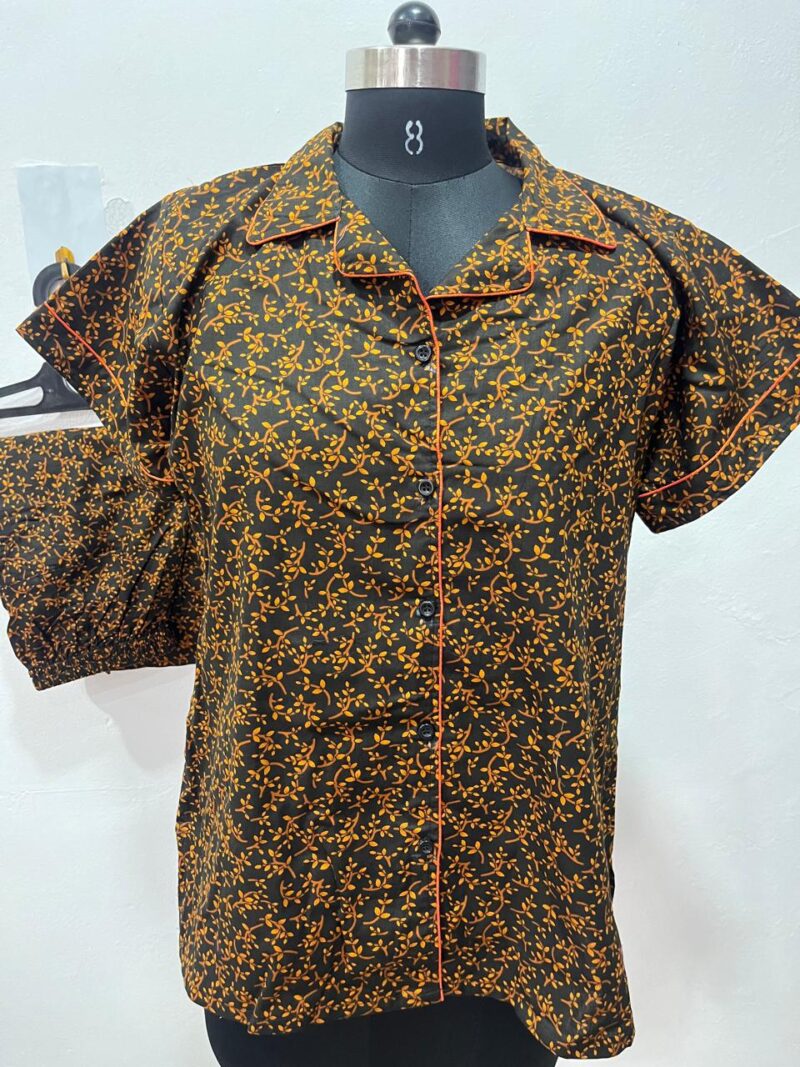 FULL OPEN BUTTON COTTON NIGHT DRESS