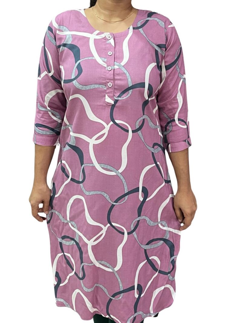 Women's Rayon Printed Side Slit Straight Kurti – Casual Wear Kurti