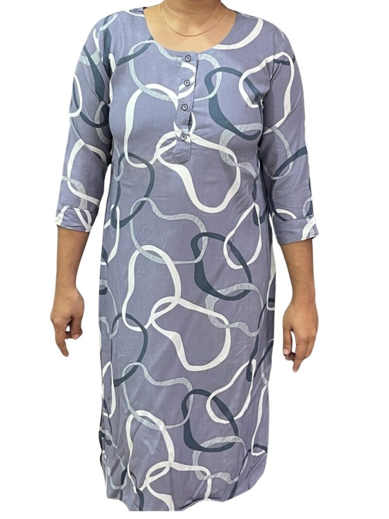 Women's Rayon Printed Side Slit Straight Kurti – Casual Wear Kurti