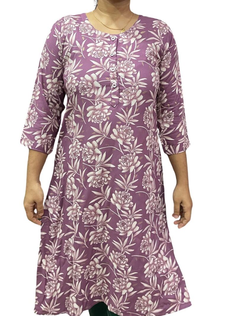 Women's Rayon Printed Side Slit Straight Kurti – Casual Wear Kurti