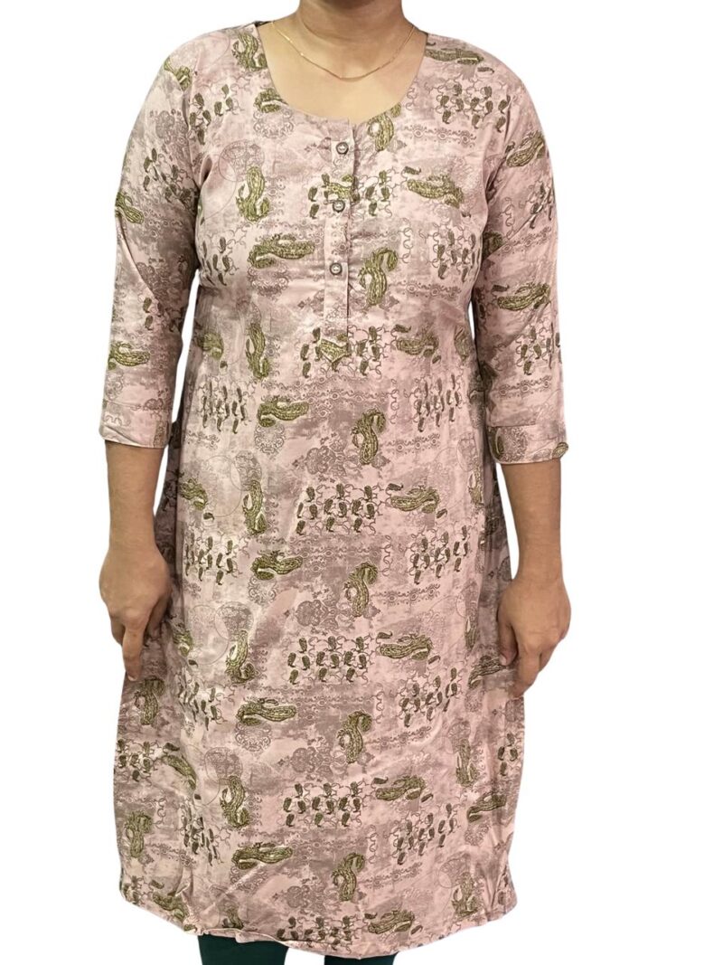 Women's Rayon Printed Side Slit Straight Kurti – Casual Wear Kurti