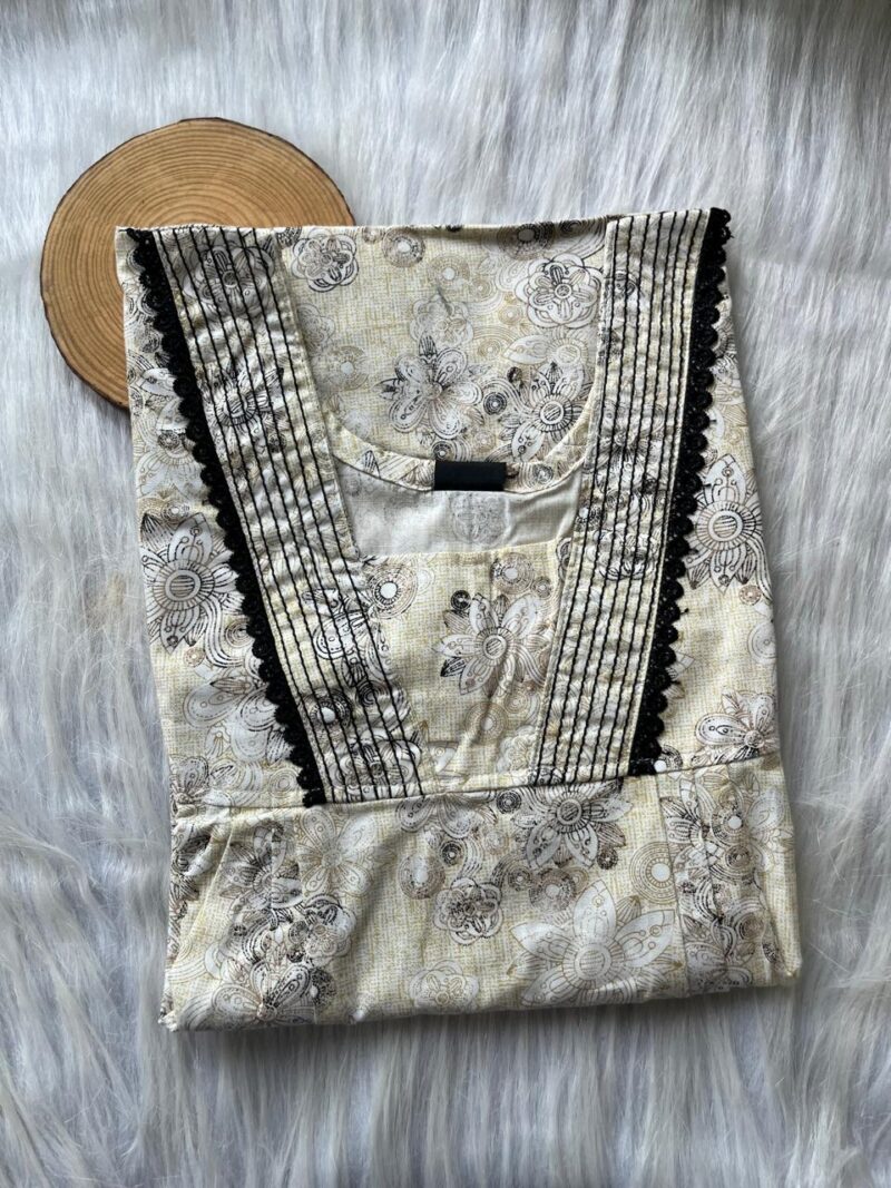 Pure Cotton V-Neck Pleated Nighty