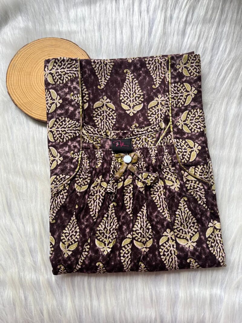 Front Elastic Pleated Nighty