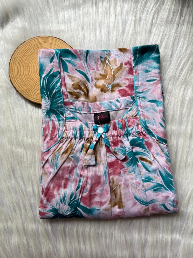 Front Elastic Pleated Nighty
