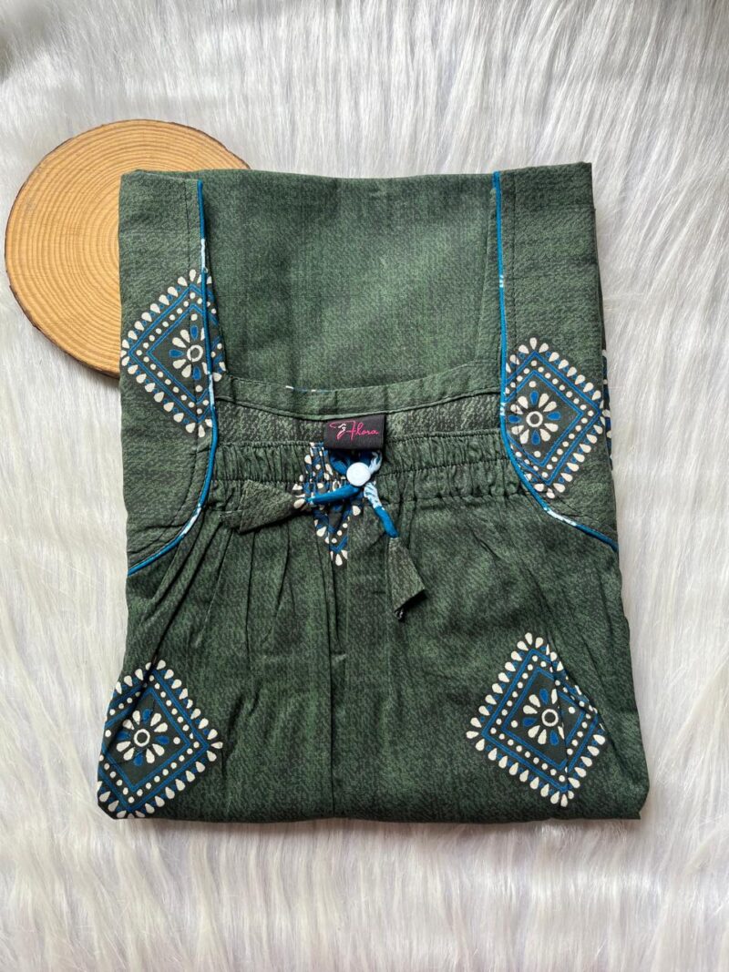 Front Elastic Pleated Nighty