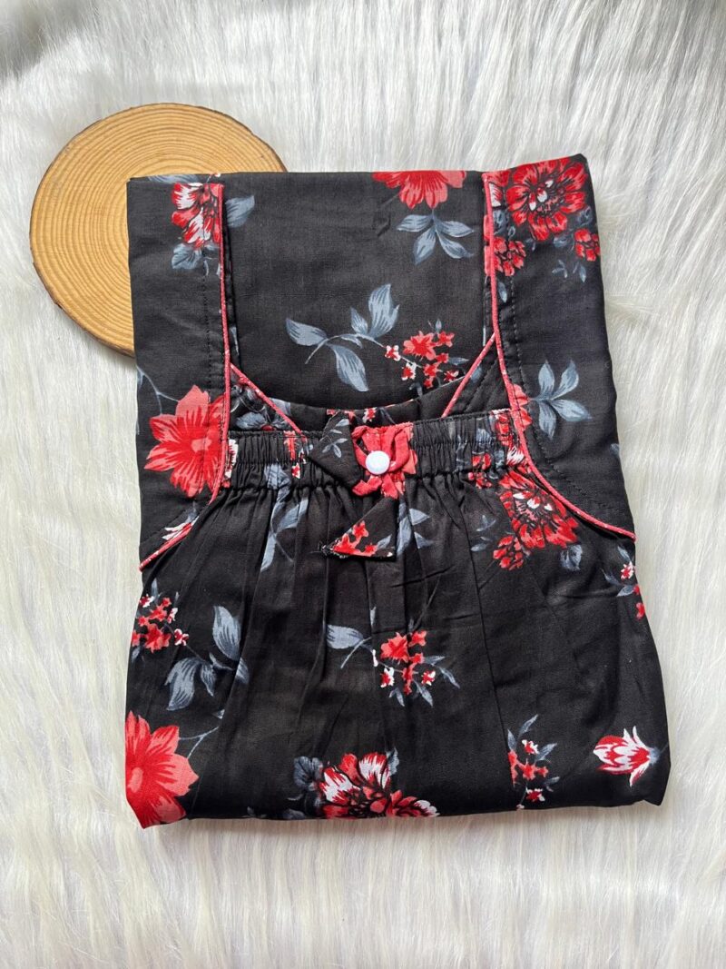 Front Elastic Pleated Nighty