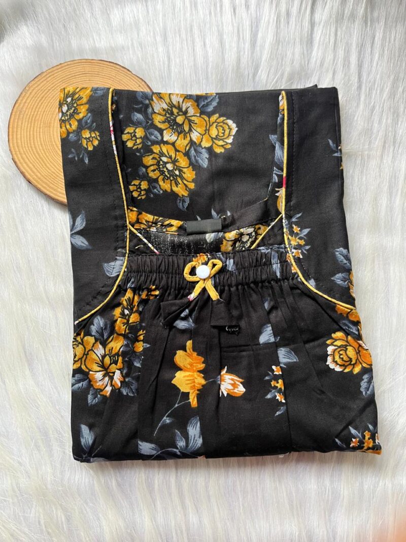 Front Elastic Pleated Nighty