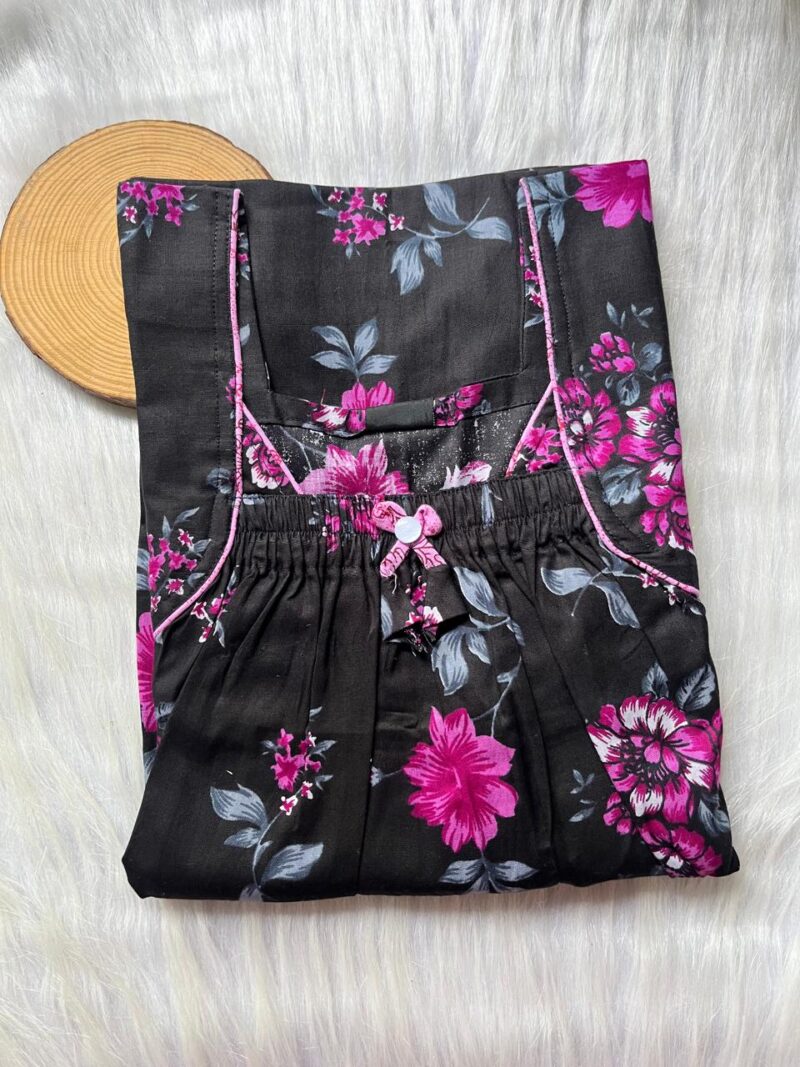Front Elastic Pleated Nighty
