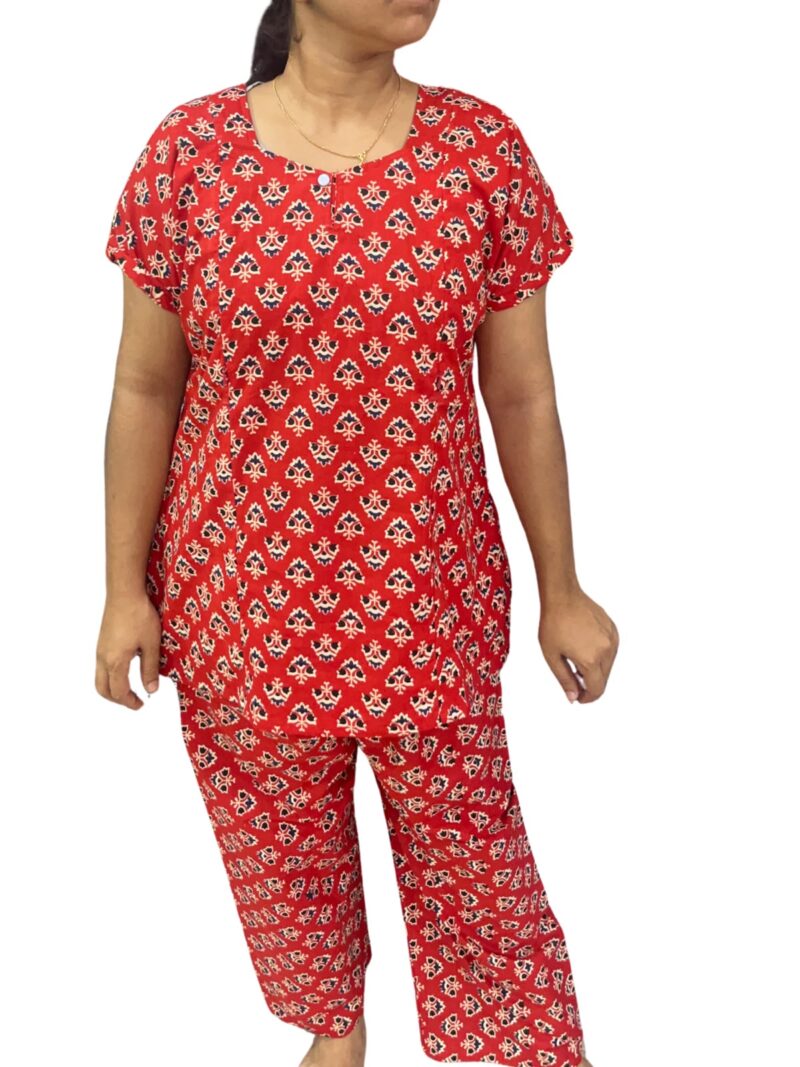 PLUS SIZE FEEDING NIGHT DRESS WITH PALAZZO PANT