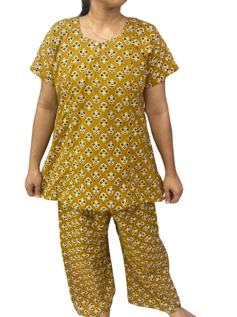 PLUS SIZE FEEDING NIGHT DRESS WITH PALAZZO PANT