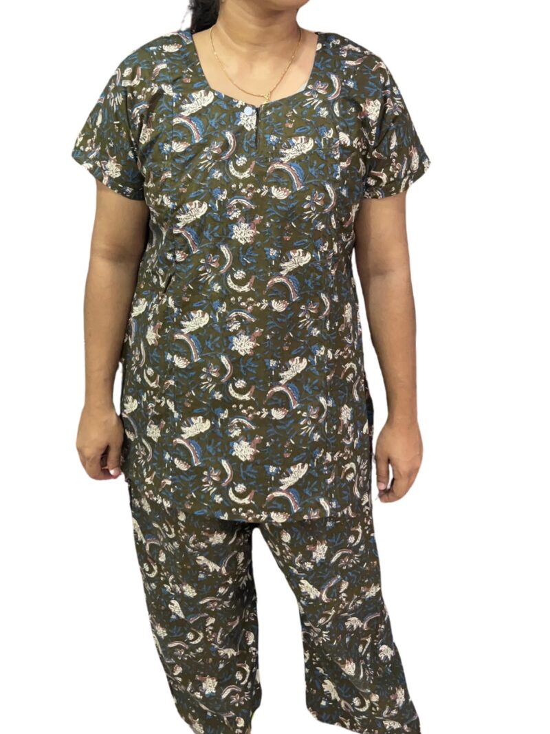 PLUS SIZE FEEDING NIGHT DRESS WITH PALAZZO PANT
