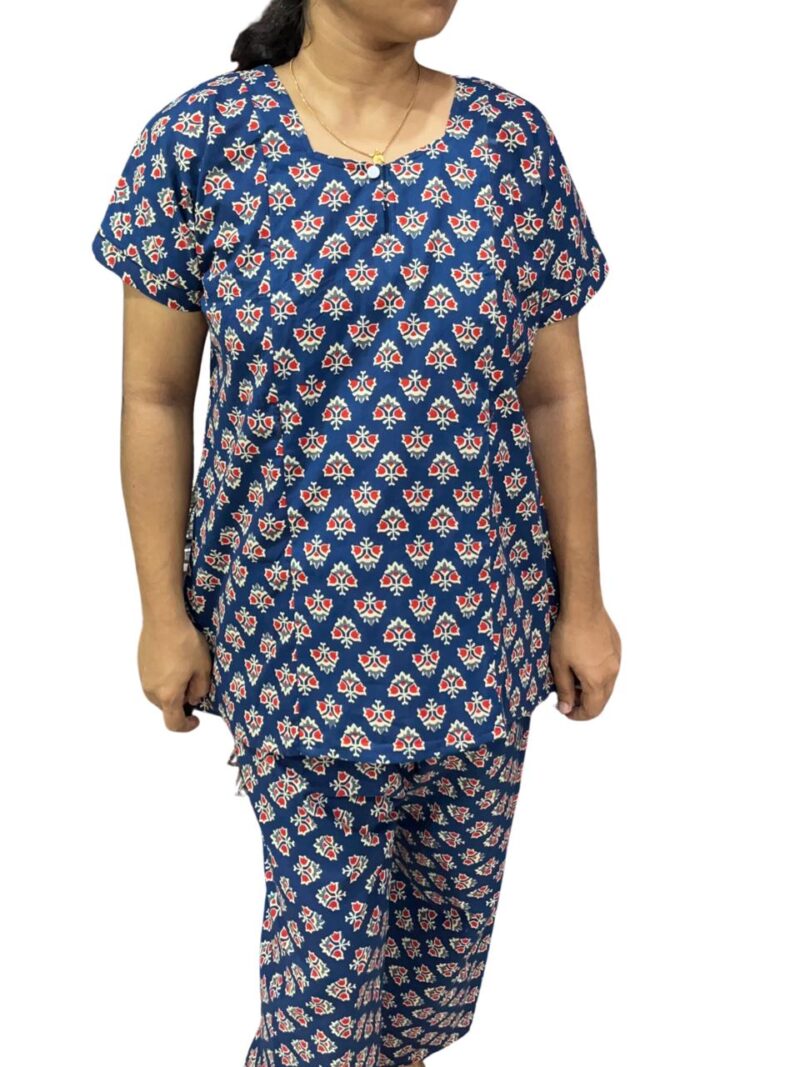 PLUS SIZE FEEDING NIGHT DRESS WITH PALAZZO PANT