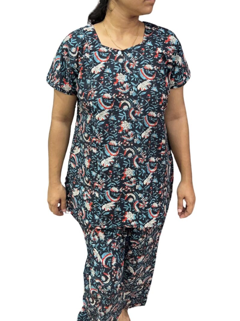 PLUS SIZE FEEDING NIGHT DRESS WITH PALAZZO PANT