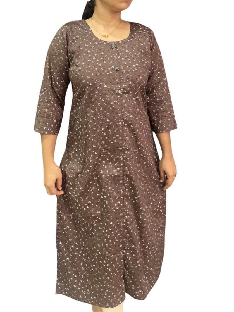 Women's Cotton Printed Side Slit Straight Kurti – Casual Wear Kurti
