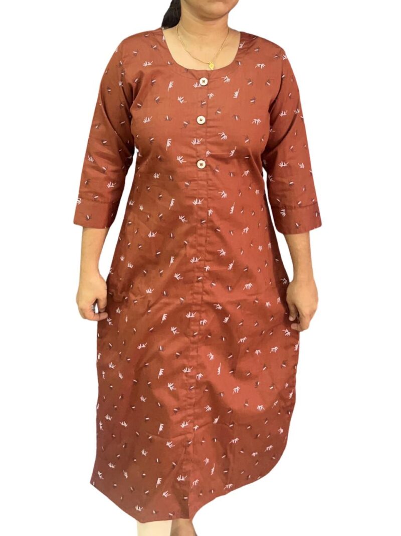 Women's Cotton Printed Side Slit Straight Kurti – Casual Wear Kurti