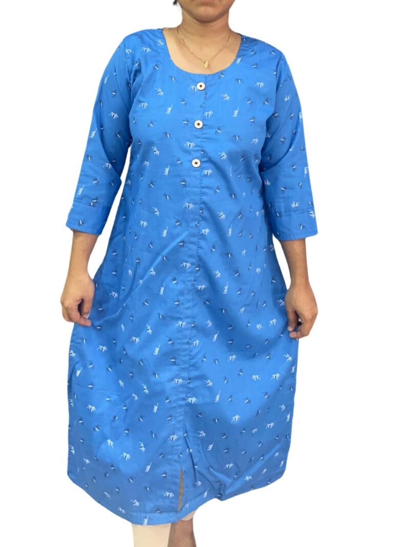 Women's Cotton Printed Side Slit Straight Kurti – Casual Wear Kurti